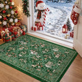 2x3 Christmas Rug,Small Washable Entryway Rug Non Slip,Green by Restydon