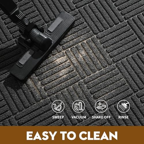 Front Door Mat, Heavy Duty Non-Slip Doormat 73"x46", Grey - Image 6