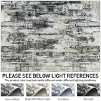 4x6 Area Rugs for Living Room: Washable Abstract Black Grey Gold Carpet - Image 7