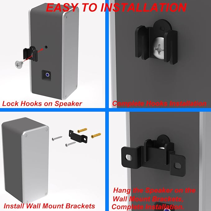 Vdsvksd Wall Mount for Samsung, Sony, Vizio, Roku Speakers - Rear, Satellite, Surround Sound & Bookshelf Speakers
