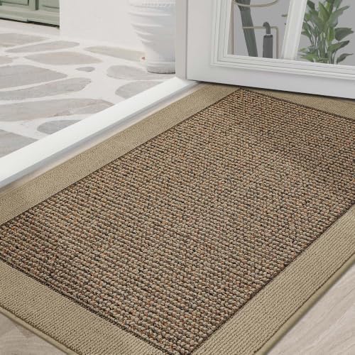 BEQHAUSE Indoor Door Mat 36" x 60", Dirt Trapper Door Mats, Taupe by BEQHAUSE