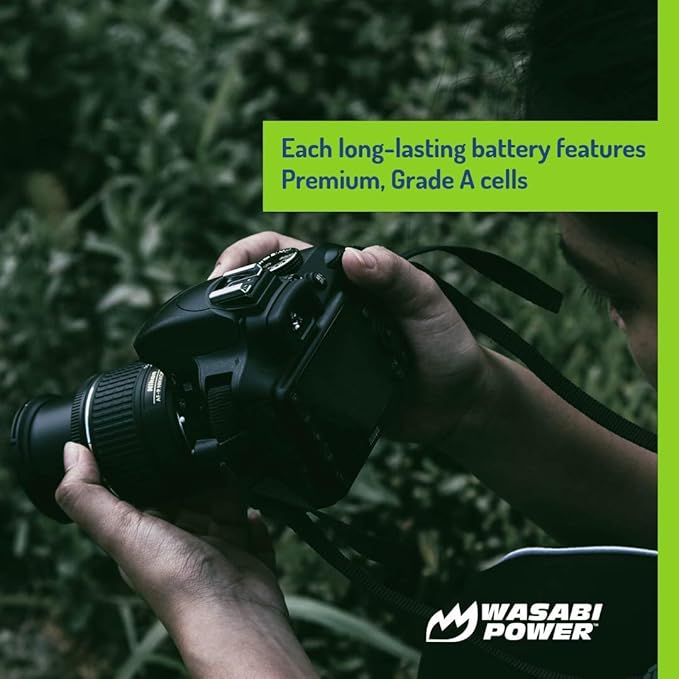 Wasabi Power Battery (2-Pack) and Charger Replacement for Nikon EN-EL25, EN-EL25a, 4241, MH-32 Compatible with Nikon Z30, Z50, Z50 II, Zfc