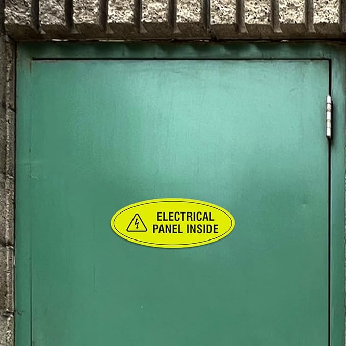 Signs ByLITA Oval Electrical Panel Inside Sign (Black Gold) - Medium