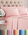 King 6 Piece Sheet Set - Cooling, Comfy & Breathable - Hotel Luxury Bedding, Includes Fitted Sheet for Women, Men, Kids & Teens - 1 Flat, 1 Fitted Sheet, 4 Pillowcases with Deep Pockets - Baby Pink