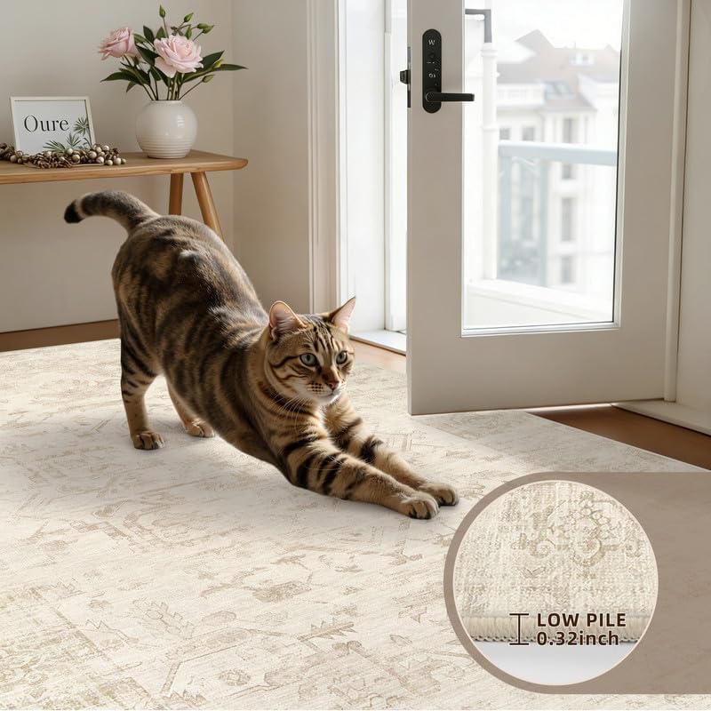 2'6''x8' Hallway Washable Runner Rug: Kitchen Carpet Beige/Brown - Image 5
