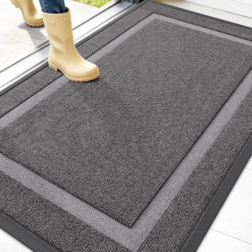 OLANLY Front Door Mat Outside 47x32, All-Season Heavy-Duty Rubber Doormat by OLANLY