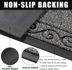 Yimobra Welcome Mats for Front Door 36x24, Heavy Duty Waterproof Outdoor Door Mat Outside Entrance, Non-Slip Low Profile Indoor Entryway Mat for Garage Patio, Black Gray - Image 3