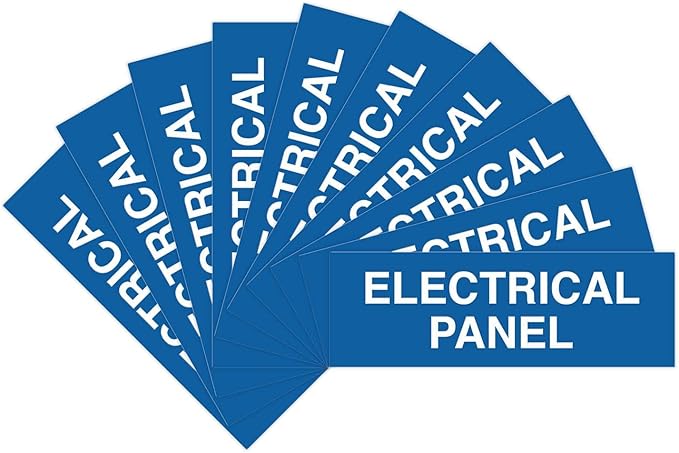 All Quality Basic Electrical Panel Sign - Fire Regulation Safety Compliance Sign - Blue - Large (10 Pack)