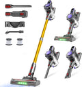 MONSGA Cordless Vacuum Cleaner, 45KPa 400W Stick Vacuum for Home, 50Mins Anti-Tangled Vacuum Cleaner with Charging Dock, Light-weighted Handheld Vacuum for Pet Hair/Carpet/Floor, LED Touch Display,MV3