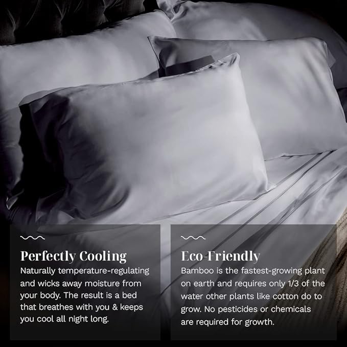 LUXOME Luxury Sheet Set | 100% Rayon (Viscose) from Bamboo | Twin XL - Stone | Deep Pockets | 3-Piece Set (Fitted, Flat, Pillowcase)