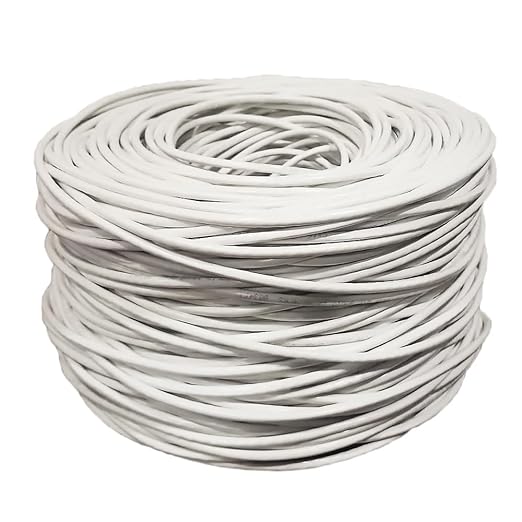 Dripstone CAT6 Ethernet Cable 1000ft Bulk Network LAN Wire 23AWG Solid CCA UTP 550MHz High-Speed Internet Cable Gaming, Streaming, Office, Home Use, Pull Box, Cat6 Bulk, Stable Connectivity - White