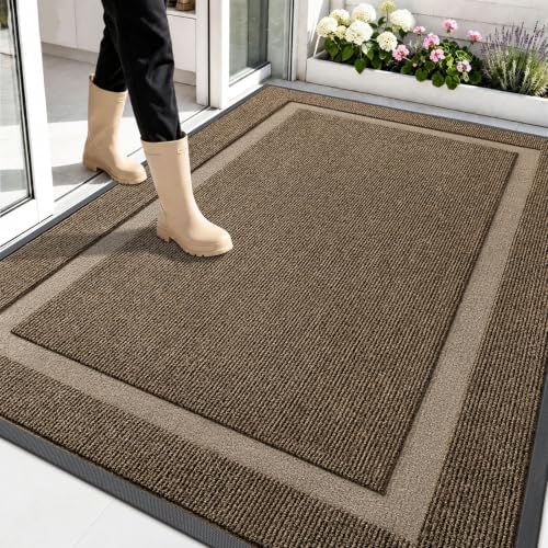 OLANLY Front Door Mat Outside 59x40, All-Season Heavy-Duty Rubber Doormat by OLANLY