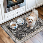 2x3 Rug Non-Slip Washable for Kitchen – Boho Small Throw Rug for Sink & Entryway, Soft Low Pile Thin Indoor Mat for Pet Area & Bathroom (Black, 2x3) - Image 4