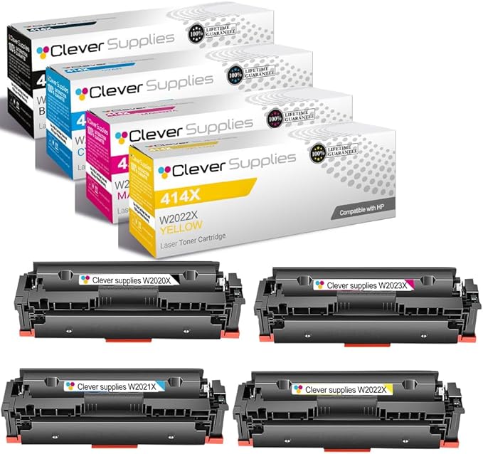 CS Replacement Compatible with HP 414X Toner Cartridge W2020X W2021X W2023X W2022X to use with Color Pro M479fdw M479fdn M479 M454dw Enterprise M455dn MFP M480f (4-Color Set)
