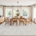 10x14 Area Rugs Living Room: Bedroom Washable Carpet Neutral Cream - Image 3