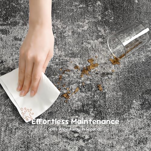 Entrance Rugs Indoor 2x4 Black Entry Rug Washable Abstract Black Small Area Rug Non-Slip Low Pile Throw Rugs for Entryway, Kitchen Floor, Front Door Indoor Door Mat, Bathroom, Bedroom Bedside - Image 7