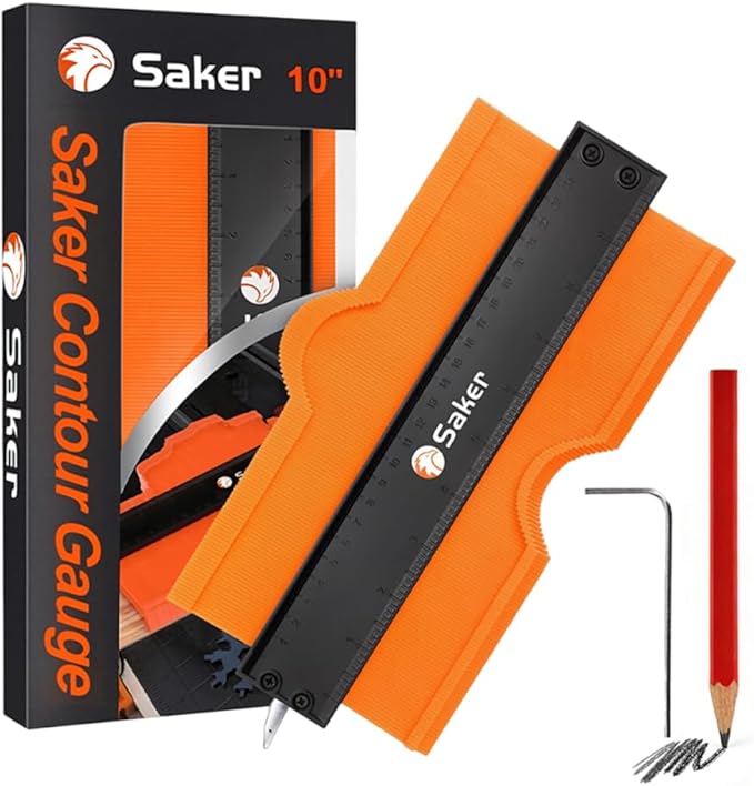 Saker Contour Gauge Tool for Woodworking & DIY, Profile Gauge with Lock,Valentine's Day Gift for Him Men, Accurate Shape Duplicator for Flooring, Tile, Trim & Home Improvement Projects