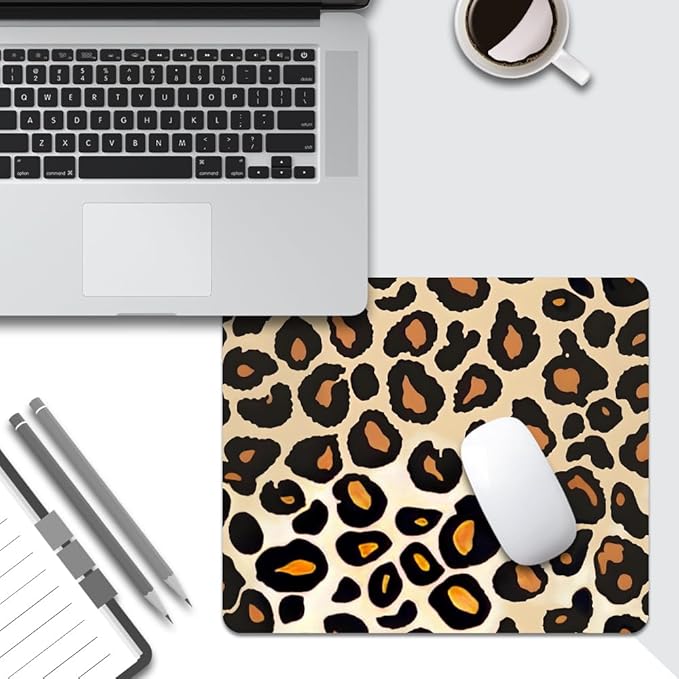 Into The Wild Leopard Print Case Square Mouse pad, Texture, Waterproof, Anti Slip Rubber Base, Computer Mouse pad, Laptop Mouse pad