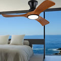 Gaizw Ceiling Fans with Lights, 36 Inch Ceiling Fan of Modern Low Profile, Flush Mount Fans, 3CCT, Noiseless, 3 Blades Solid Wood,Walnut Fan Light for Kid's Rooms, Bedroom, Living Room and Garage