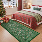 2x6 Christmas Runner Rug for Hallway,Washable Kitchen Rugs,Green - Image 5