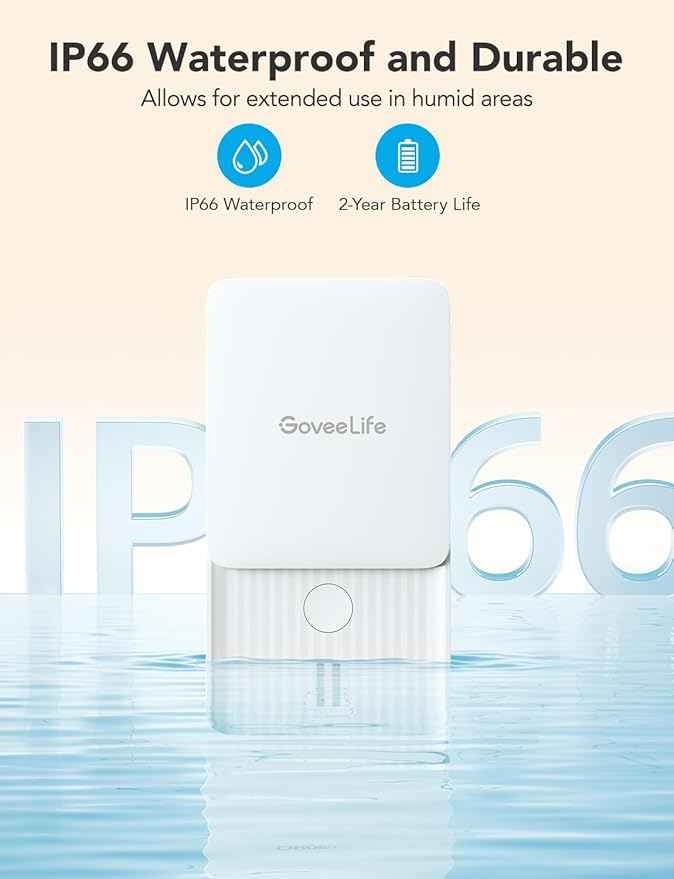 GoveeLife Water Leak Detectors 5 Pack, 100dB Adjustable Audio Alarm and Leak and Drip Alerts, Detector for Home, Bedrooms, Basement, Warehouse, Cabin/RV
