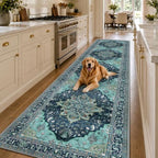 RELEANY Washable Area Rug, Runner 2'6"x10', Teal by RELEANY