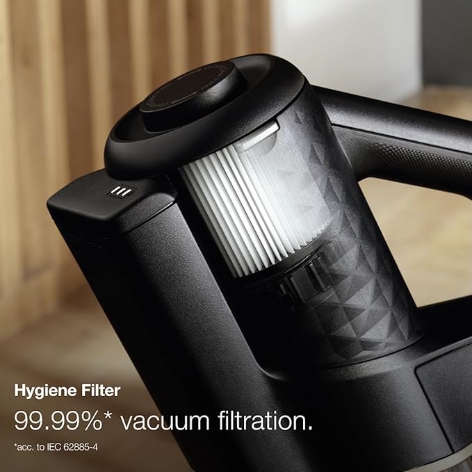Miele Duoflex Total Care Vacuum Cleaner, Cordless and Bagless Multi-Use, Multi-Floor Flexible Stick Vacuum with 4 Attachable Brushes and Accessories, in Obsidian Black / Rose Gold