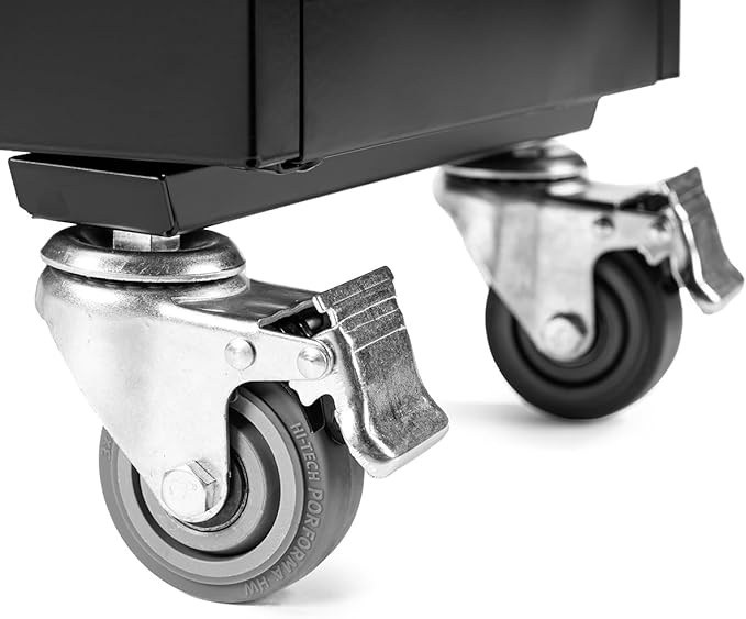 Line Leader Compact 16 Device Rolling Mobile Charging Cart for Chromebooks, Laptops, Tablets, Charging Station For Classrooms and Offices, Includes Power Strip and Locking Cabinet (Black, 34in x 23in)
