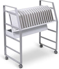 Line Leader 16-Device Mobile Charging Station | Steel Rolling Cart for Laptops, Tablets, & Chromebooks | Open Design with Dividers & UL-Certified Surge Protection | Portable Charging Stand (White)