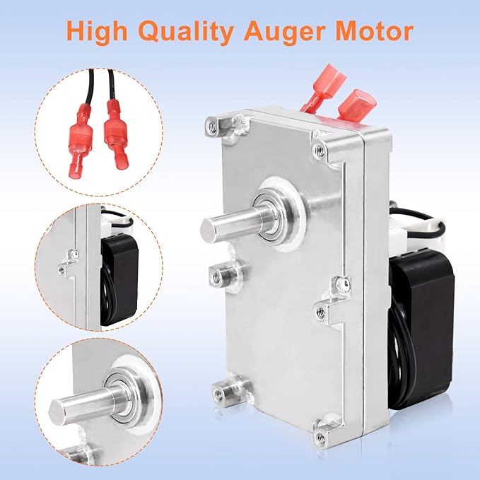 Criditpid Replacement KS-5010-1010 Auger Motor for Glowboy Bay View, Classic, Home Heater, Shop Heater Pellet Stove, 2 RPM Clockwise Auger Feed Motor for PelPro PP300.