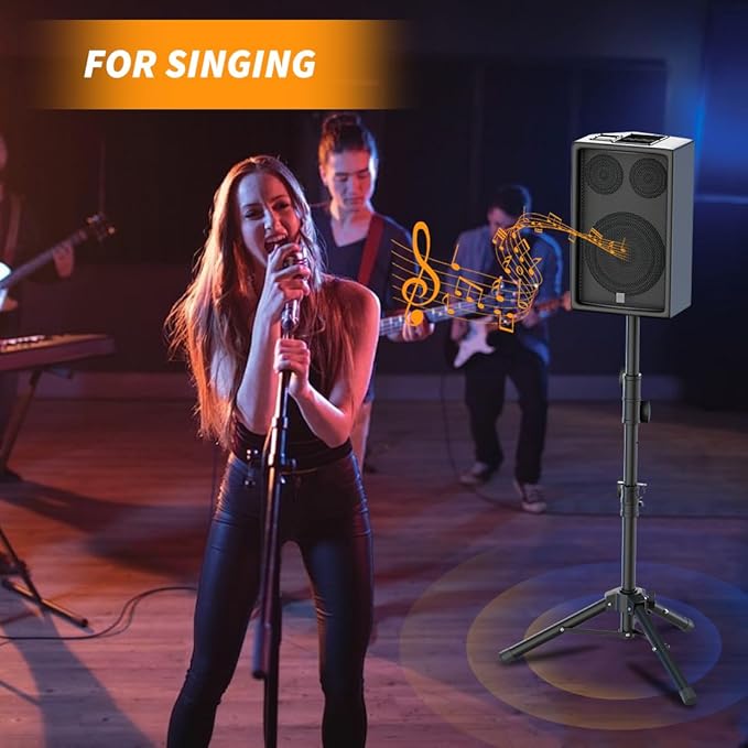 Small Speaker Stands, Lightweight 35mm Compatible Insert, Adjustable Height from 24-50 Inch Speaker Tripod Stand Support 55 LB with Storage Bag
