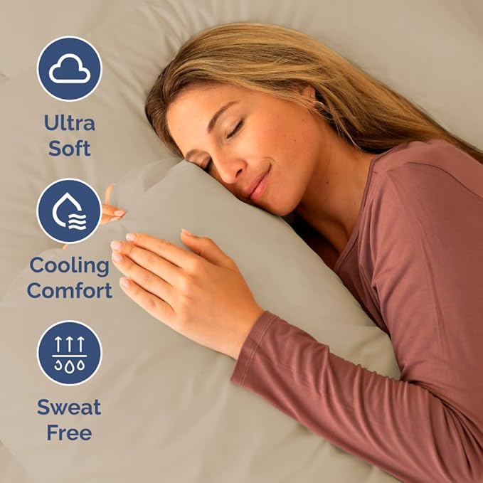 RV Short Queen Sheet Set 60 X 75 - 4 Piece RV Short Queen Bed Sheets - Soft, Breathable and Cooling - Designed for Bunks, Trailers & Campers - Fits 8” to 12" Mattress - Hotel Luxury Bedding - Cream