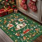 Christmas 2x3 Entryway Area Rug - Non Slip Washable Winter Green Doormat Indoor Soft Low Pile Decorative Floor Mat for Kitchen Bathroom Living Room Bedroom Holiday Home Decor Gift（2x3，Green ） - Image 5