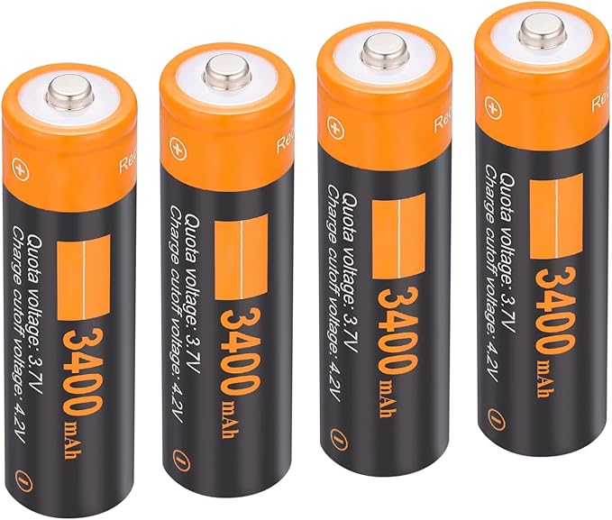 XONBDNOX 3400 mah High Capacity Rechargeable Battery Case 4 Pack-with for Toy Cars,Small Electronic,Devices,headlamps, flashlights, Cameras,etc.