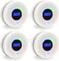 10-Year Battery Wireless Interconnected Smoke and Carbon Monoxide Detector, Smart Interlink Smoke CO Alarm with Digital Display, Fire and CO Combo Alarm for Home (4 Pack)