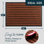 ubdyo Extra Durable Door Mat Outside Entrance (36" x 24", Bright Burgundy) - Image 2