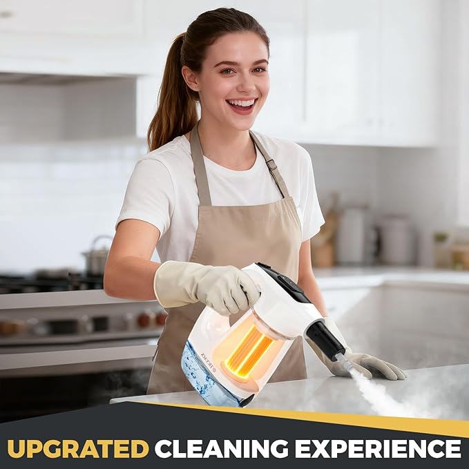 Handheld Steam Cleaner, 15S Rapid Heating, 3 Adjustable Modes, 14 Cleaning Kits, Steam Cleaner for Home, Kitchen, Bathroom, Car