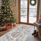Hallway Washable Runner Rug - 2x6 Kitchen Rugs Entryway Rug Runner Vintage Soft Floor Mat Non Slip Indoor Farmhouse Carpet for Bathroom Living Room Bedroom (2 X 6, Brick) by HYHAOYUNLAI