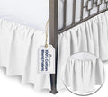 BLISSFORD White Bed Skirt Twin Size 14 inch Drop - with Split Corners - Cotton Blend Ruffle Bed Skirt, Dust Ruffle with Platform, White Bedskirt, Machine Washable
