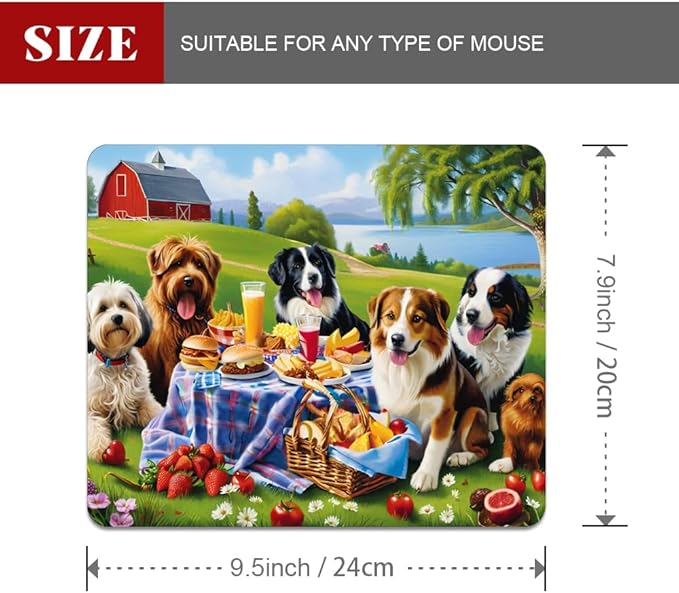 Dog Party Square Mouse pad, Texture, Waterproof, Anti Slip Rubber Base, Computer Mouse pad, Laptop Mouse pad