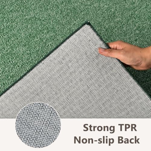 2x6 Green/White Runner Rug Washable Non-Slip for Kitchen Hallway Bathroom - Image 5