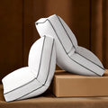 Firm Goose Feather Down Pillow Standard Size Set of 2, Down Surrounded Hotel Collection Bed Pillows for Sleeping with 3 Inch Gusset, 2 Pack, Fluffy Plush for Side Sleepers 20x26 in.