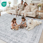 8x10 Area Rugs Living Room: Bedroom Neutral Washable Carpet Gray - Image 7