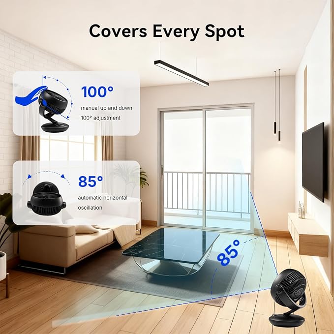 SIGBOT Fan for Bedroom with Remote,Ultra Quiet Desk Fans,with 3 Modes,8 Speeds,9-Hour Timer,10 inch,High-Velocity Cooling,Auto Oscillation Table Fans,Touch Control,for Home,Dorm,Clinic & Office