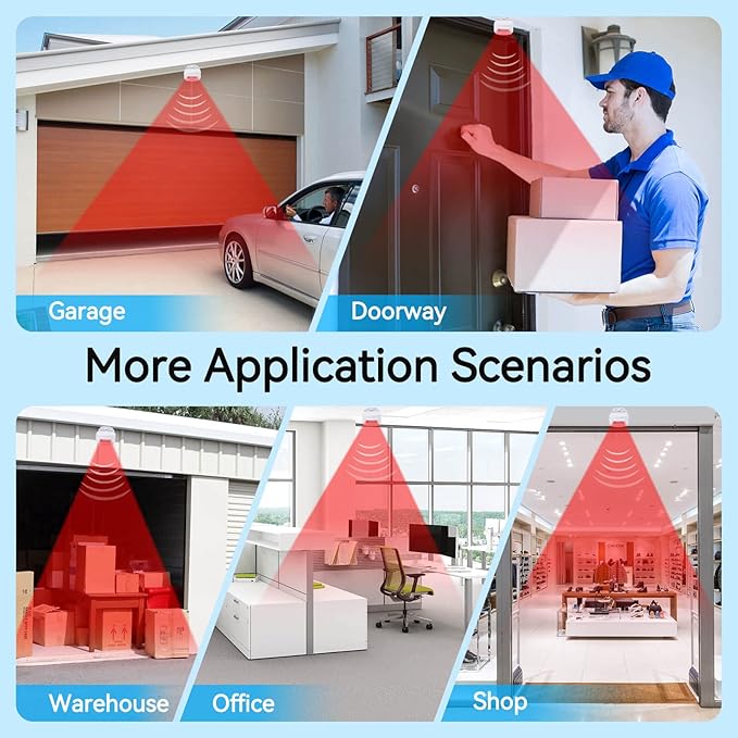 GREENCYCLE Outdoor Motion Sensors with Alarm, Driveway Alarms Wireless Outside Weatherproof, Motion Detection Chime IP64 Waterproof 900ft Long Range Loud Chime Protect Property Security Alert System