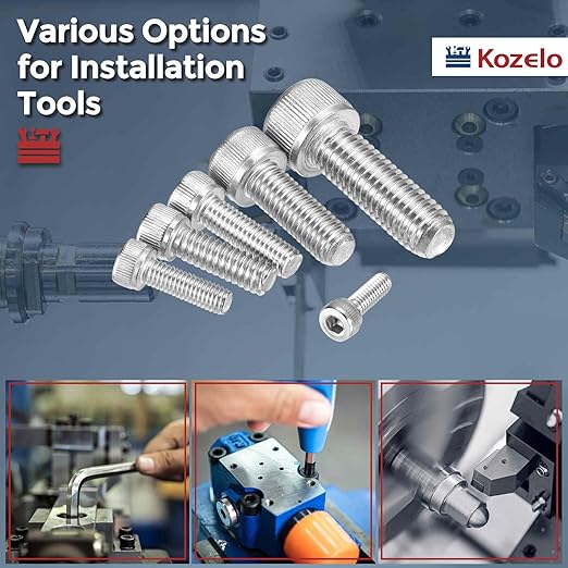 Kozelo 100pcs Socket Head Cap Screws - [M1.6-0.35 x 5mm] 304 Stainless Steel Allen Socket Drive for Electrical Motor 3D Printing Fan Engine Replacement Use, Silver