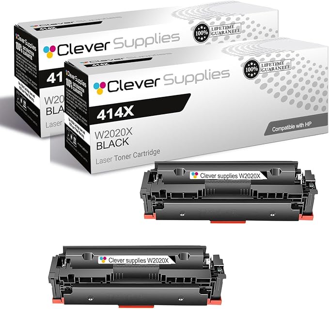 CS Replacement Compatible with HP 414X Toner Cartridge W2020X to use with Color Pro M479fdw M479fdn M479 MFP M454dw Color Enterprise M455dn MFP M480f (Black, 2-Pack)