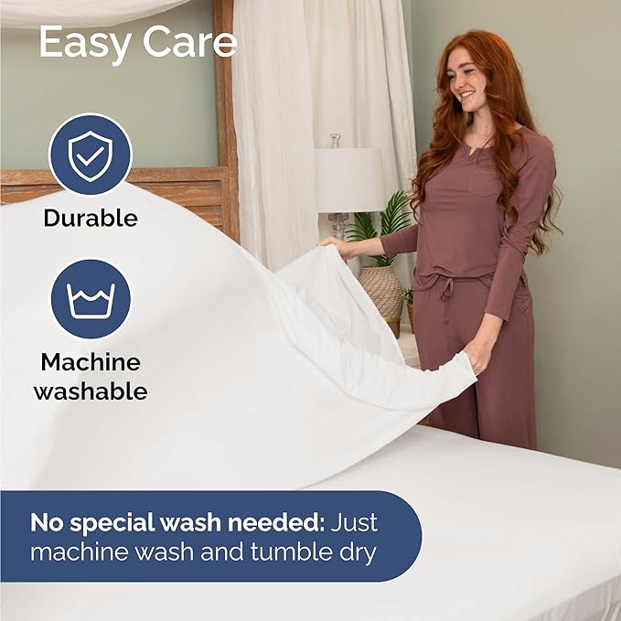 Twin 4 Piece Sheet Set - Cooling, Comfy & Breathable - Hotel Luxury Bedding, Includes Fitted Sheet for Women, Men, Kids & Teens - 1 Flat, 1 Fitted Sheet, 2 Pillowcases w/Deep Pockets - Antique White