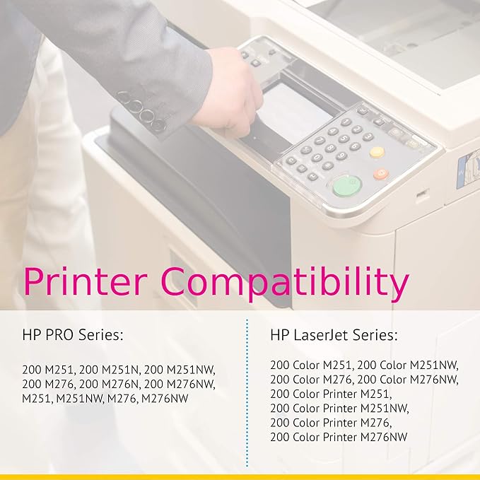 CS Replacement Toner Cartridge Compatible with HP PRO 200 M276NW CF210A Black CF211A Cyan CF212A Yellow CF213A Magenta 131A COLOR M251NW M276NW PRO 200 M251N M251NW M276N M276NW 4 Color Set
