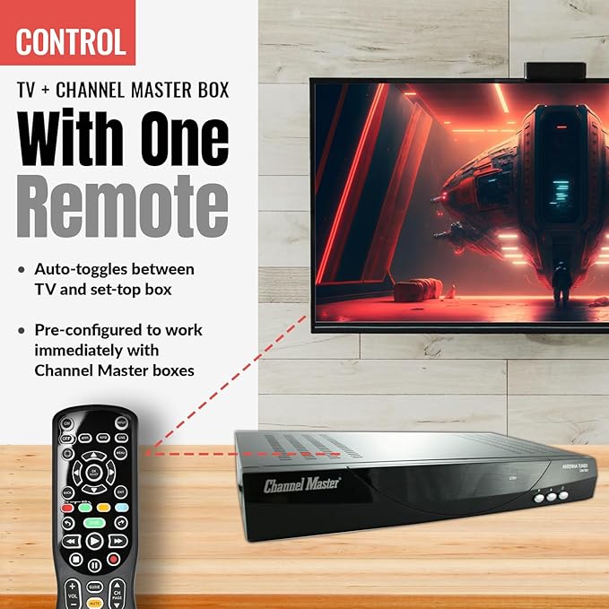 ANDERIC RRCM7500 for Channel Master DVR Remote Control CM7500XRC2 Replacement Remote for Channel Master - Works 100% - Works CM7500XRC2, CM7500GB16, CM7001, CM7004, CM7500TB1